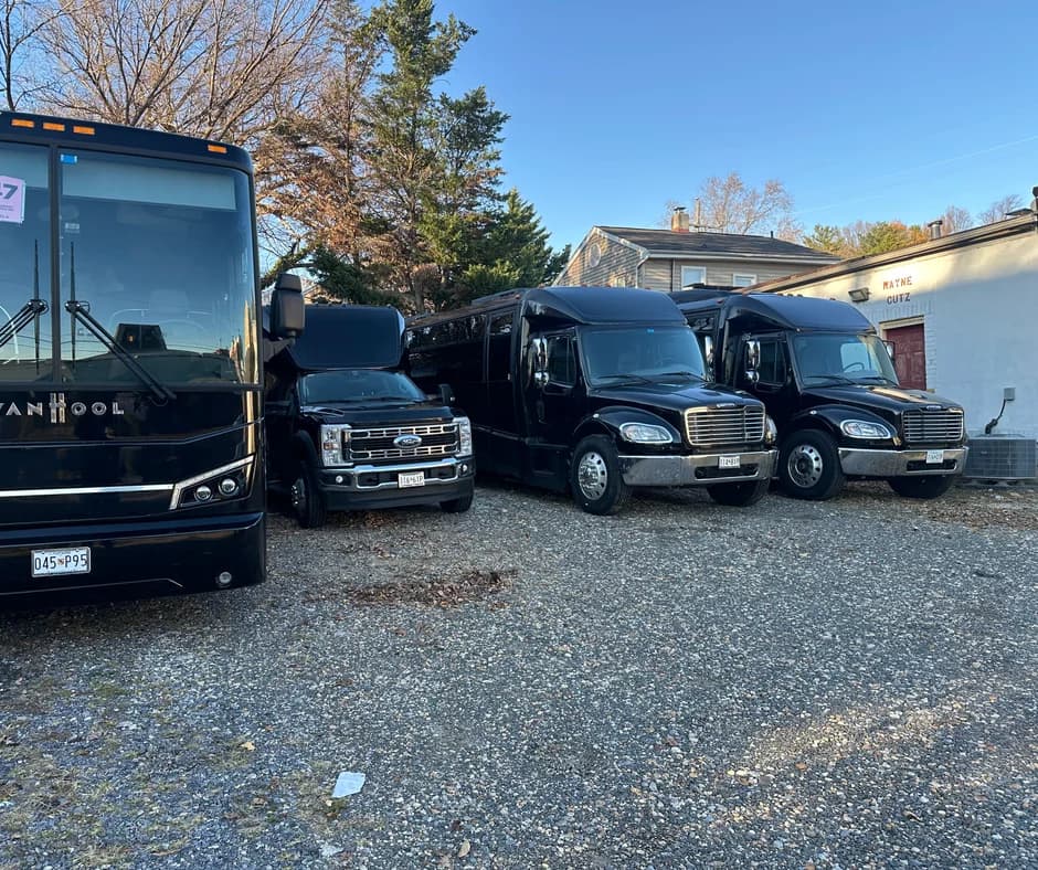 Charter bus fleet used for regional group event travel
