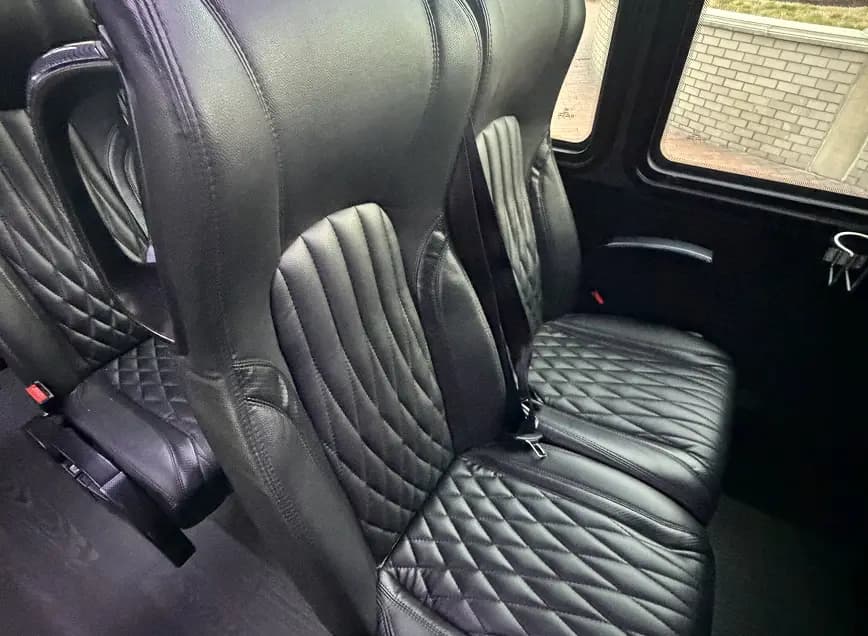 Quality leather seating showcasing the well-maintained AZA fleet