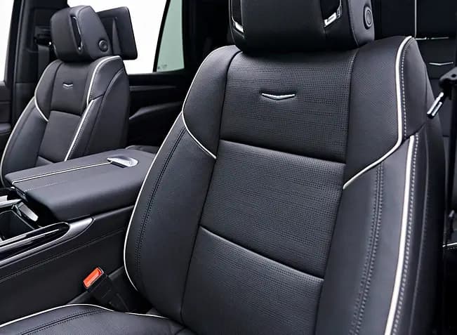 Premium leather seating available on AZA shuttle vehicles