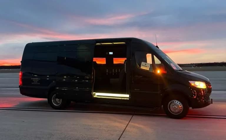 Luxury sprinter van ready for booking