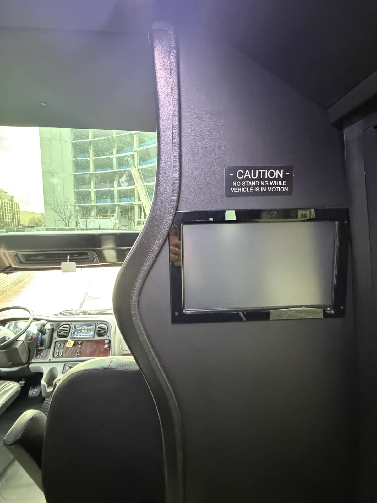 Dashboard view inside the AZA GM40 bus