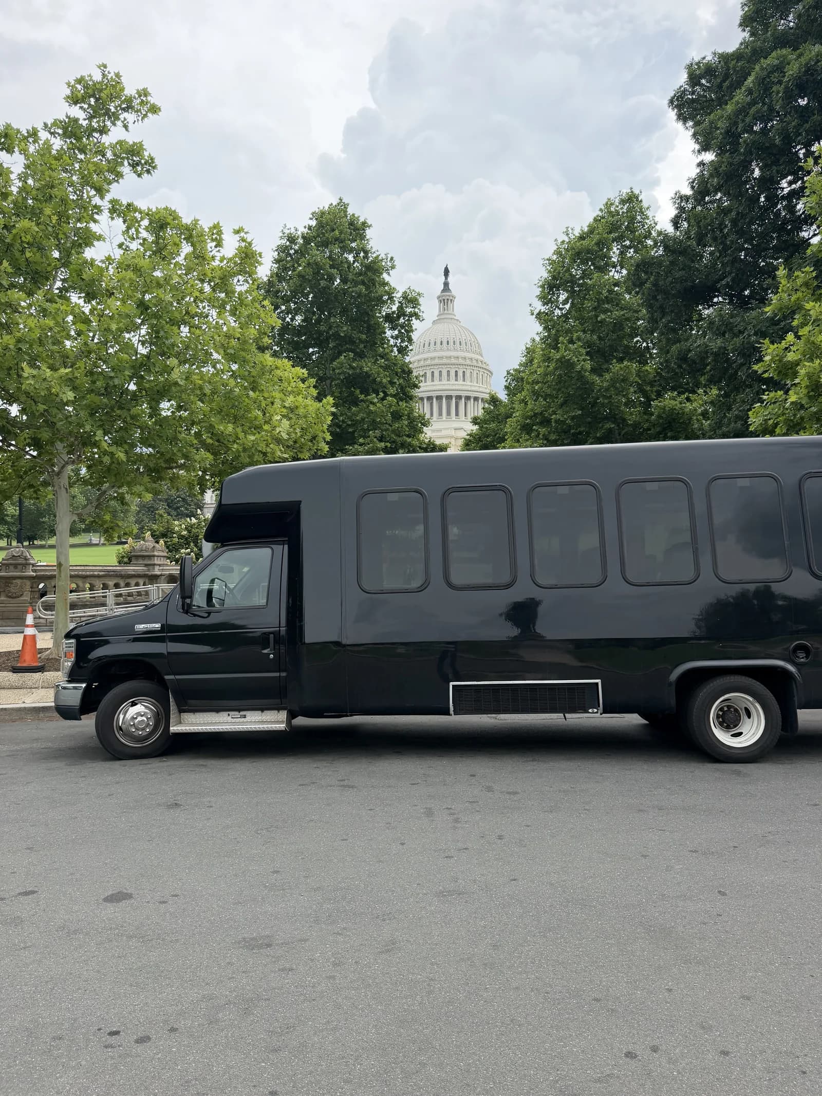 AZA charter bus parked near the U.S. Capitol