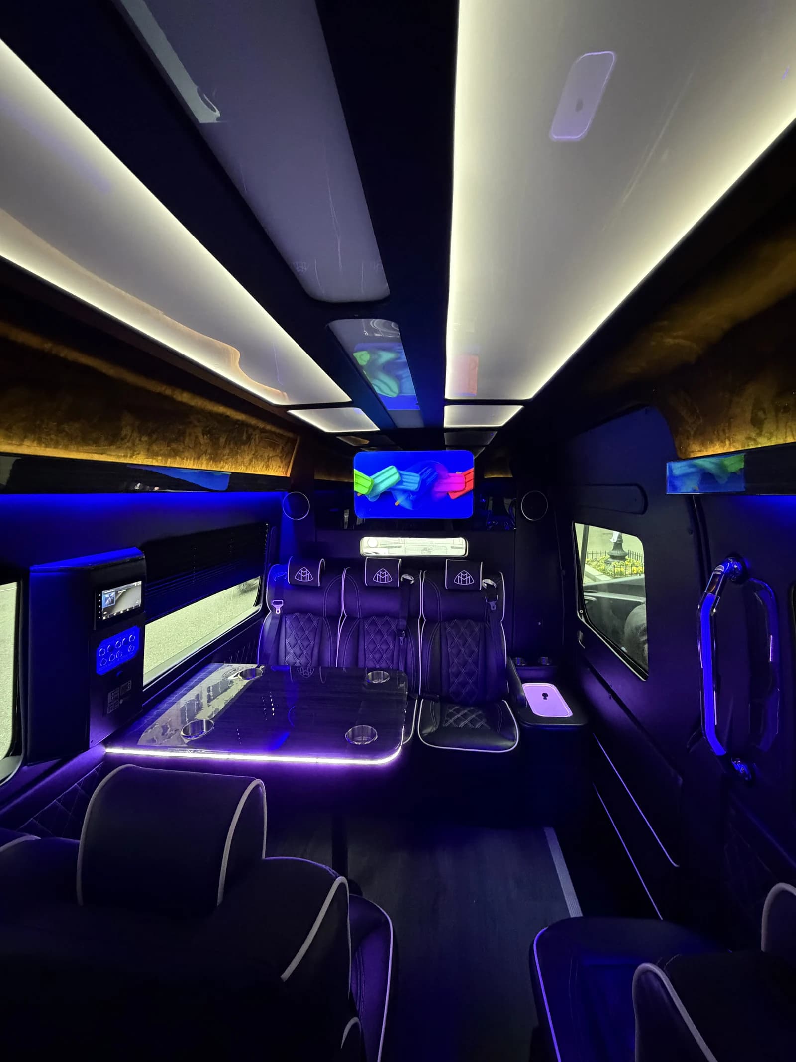 Luxury sprinter van interior for Maryland transportation