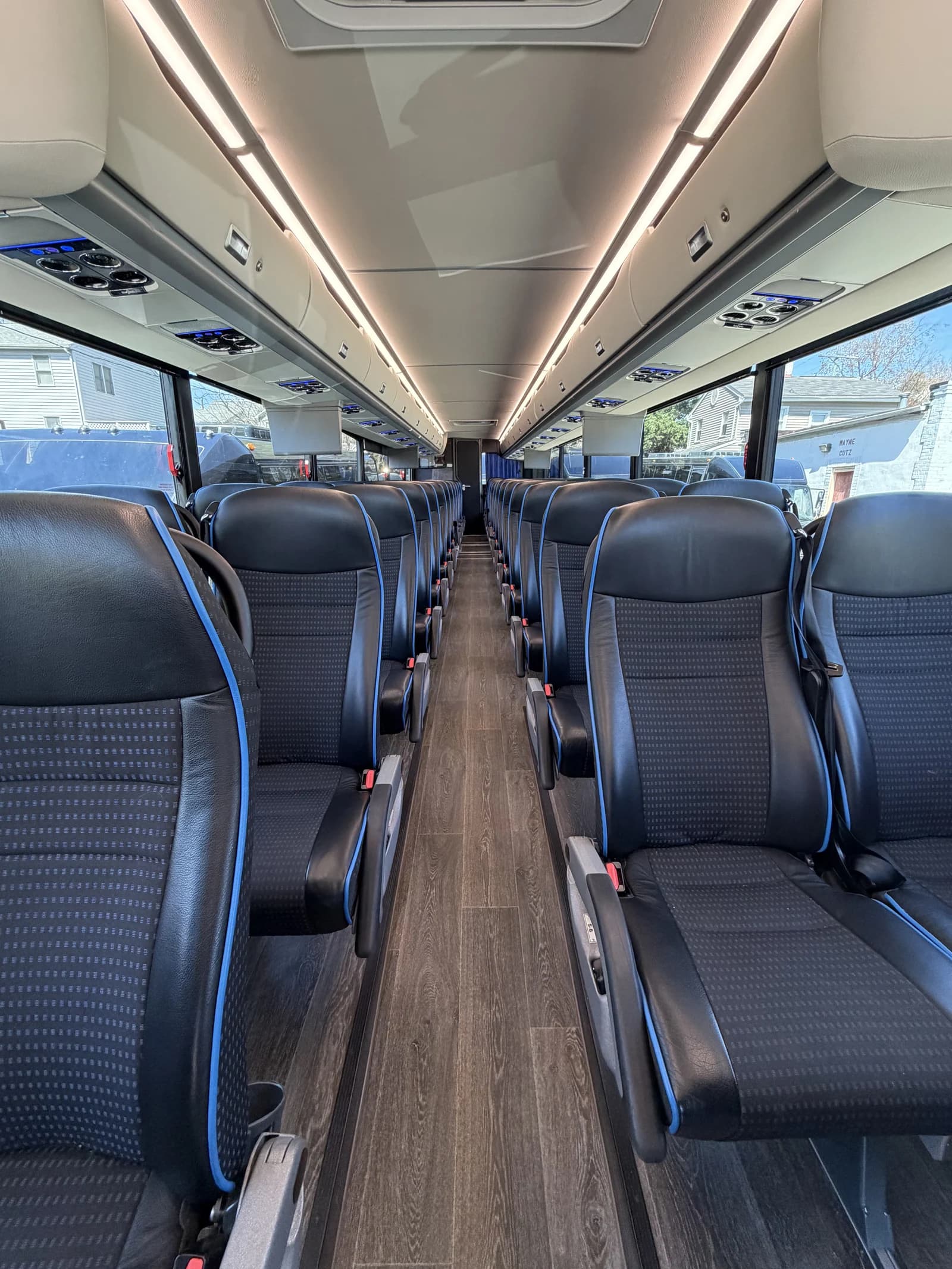 Luxury coach interior for Virginia transportation
