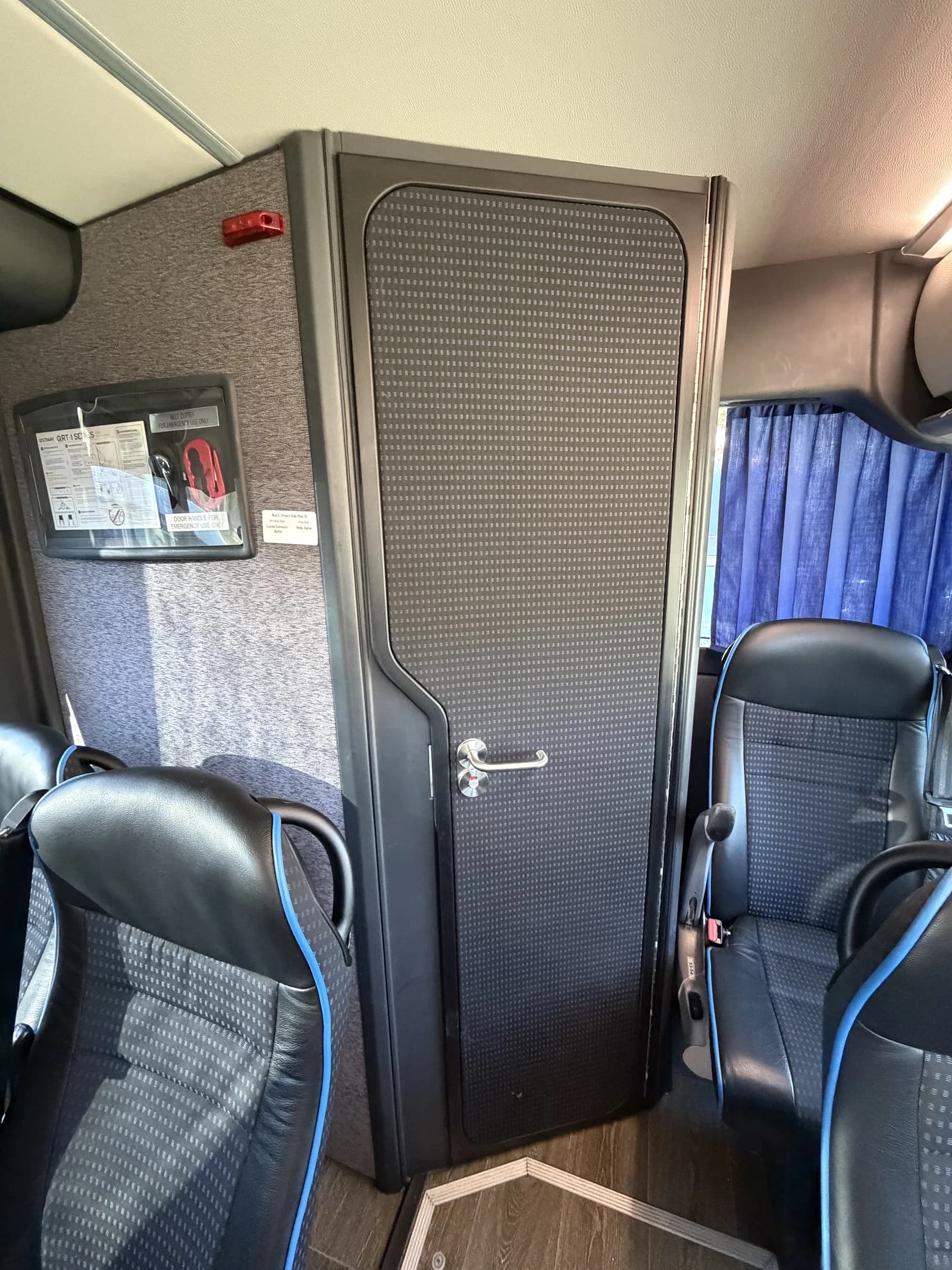 Van Hool motorcoach interior for wedding party and bridal party transportation