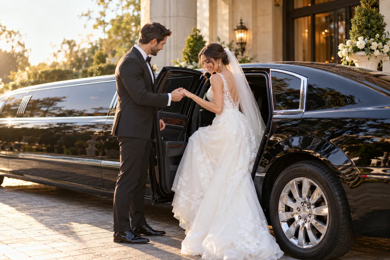 Limousine supporting event and group shuttle transportation