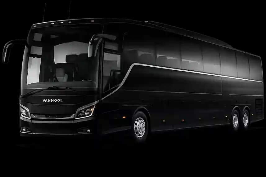 Black Van Hool motorcoach serving Northern Virginia communities