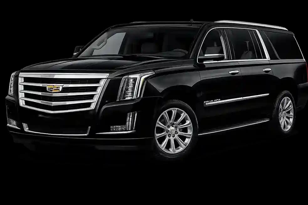 AZA black Cadillac Escalade SUV exterior