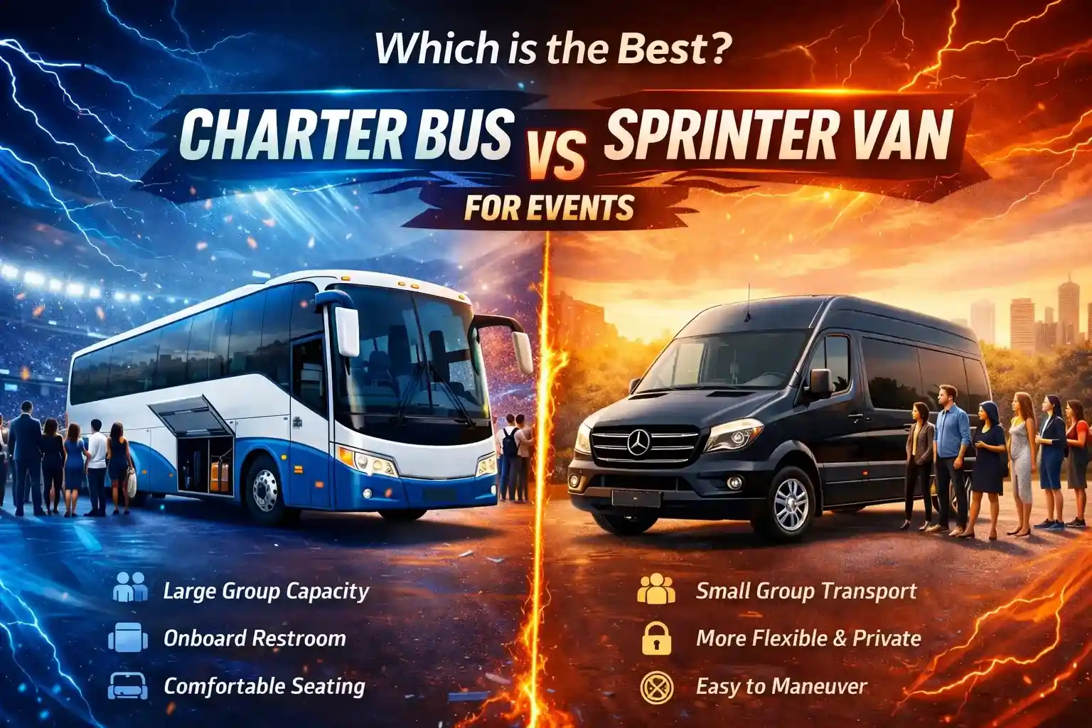 difference between charter bus vs sprinter van